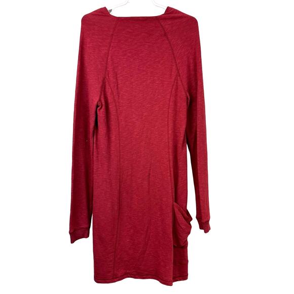 Horny Toad Hideout Cowl Neck Long Sleeve Dress Small Red - Picture 2 of 12